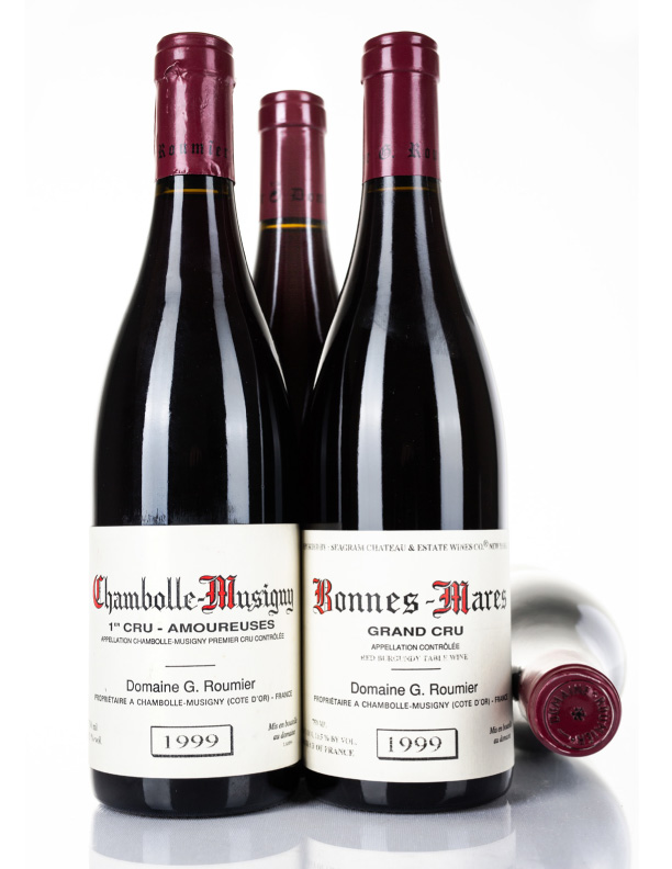 Lot 170,180: 3 bottles 1999 G. Roumier Bonnes Mares & 1 bottle 1999 Chambolle Musigny Les Amoureuses